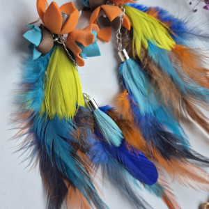 Kolczyki Boho lekkie pióra