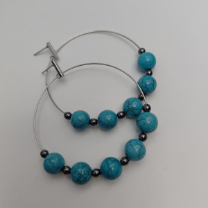 Kolczyki Koła Howlit De Lux Turkus