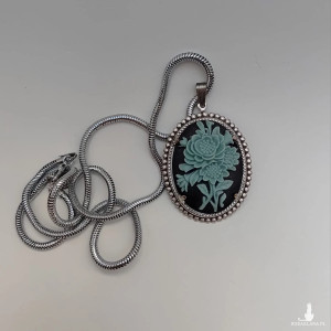 Naszyjnik Camea Niebieski Bukiet