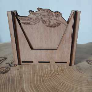 Podkładki pod kubki komplet 4 sztuki z kasetką