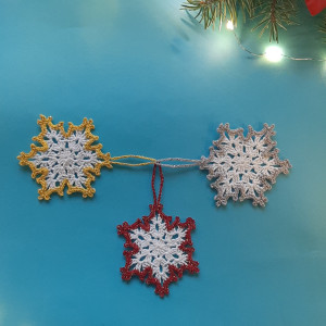 Szydełkowe gwiazdki na choinkę - zawieszki