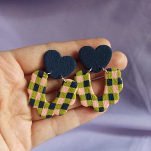 Kolczyki z gliny polimerowej kratka