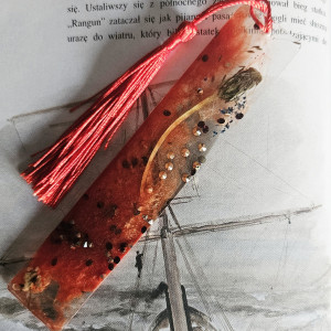 Zakładka z żywicy epoksydowej z dmuchawcem i kryształem s30