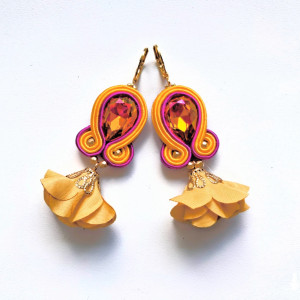 Sweet Plum kolczyki sutaszowe