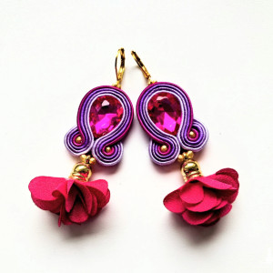 kolczyki sutaszowe Bugenwilla