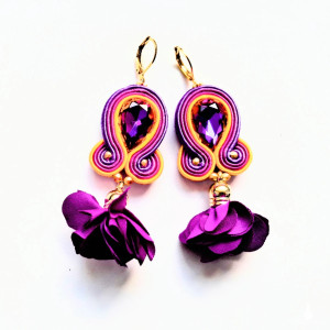 kolczyki sutaszowe Autumn Flowers