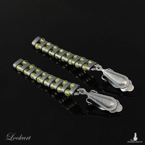 Klipsy perydot i hematyt