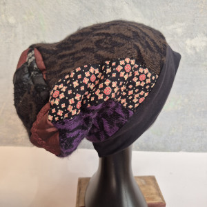 Czapka patchworkowa kolory ziemi