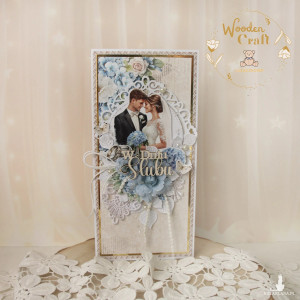 Romantyczna kartka ślubna, pamiątka ślubu Hydrangea3" GOTOWA