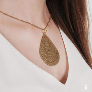 Duży wisior kropla z ażurowym wzorem Kaliope c986