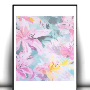 kwiatki plakat A4, pastelowy plakat z kwiatkami, boho plakat, kwiaty plakat 21x30, kolorowe plakaty na ścianę, dekoracyjne plakaty do domu, nowoczesne plakaty do biura