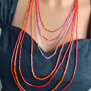 Naszyjnik Rurki Szklane Nitki