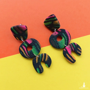 "Ina II"- kolczyki z gliny polimerowej.