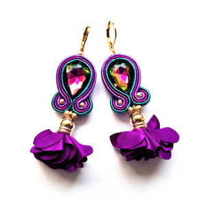 Wrzosy  kolczyki sutaszowe