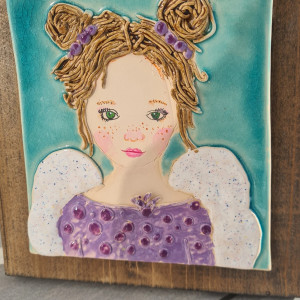 Anioł ceramiczny na desce