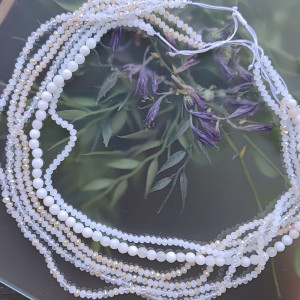 Naszyjnik Białe Kamienie I Szklane Korale