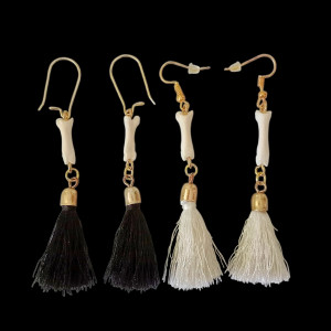 Kolczyki chwosty z kostkami 2 pary