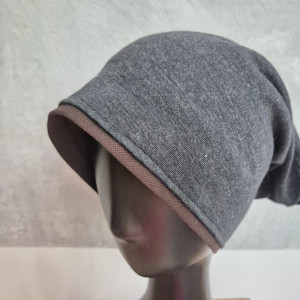 Czapka damska szaro-brązowa Smerfetka