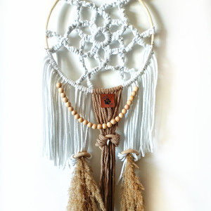 ŁAPACZ SNÓW makramowy biały w stylu boho