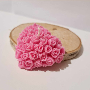 Świeczka serce róże