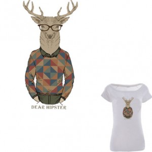 Naklejka naprasowanka na renifer hipster