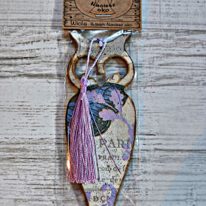 Drewniana zakładka do książki,  SOWA "Paris"