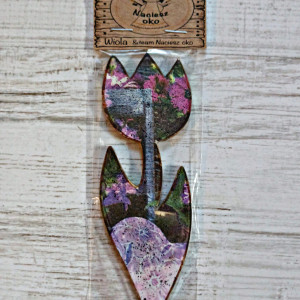 Drewniana zakładka do książki Tulipan  "stokrotki