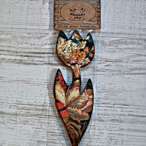 Drewniana zakładka do książki Tulipan  "kwiaty"