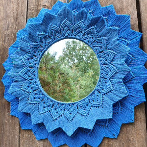 Duża ręcznie wykonana podwójna  mandala z lustrem