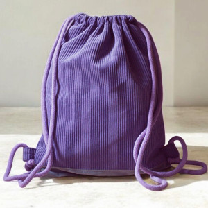 Fioletowy workoplecak z cienkiego sztruksu