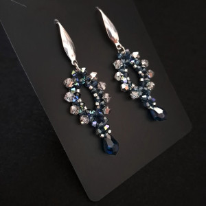Kolczyki „Montana Vitrail” - Wiszące, Lekkie Kolczyki z kryształków i Koralików
