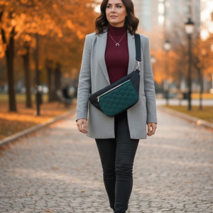 Nerka damska Emma welur butelkowa zieleń Ns01e-03