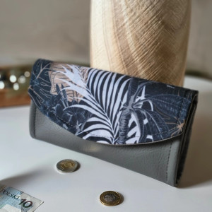 Duży portfel grafit w liście