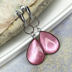 Kolczyki łezki w odcieniu perłowego różu Aysen e5/47