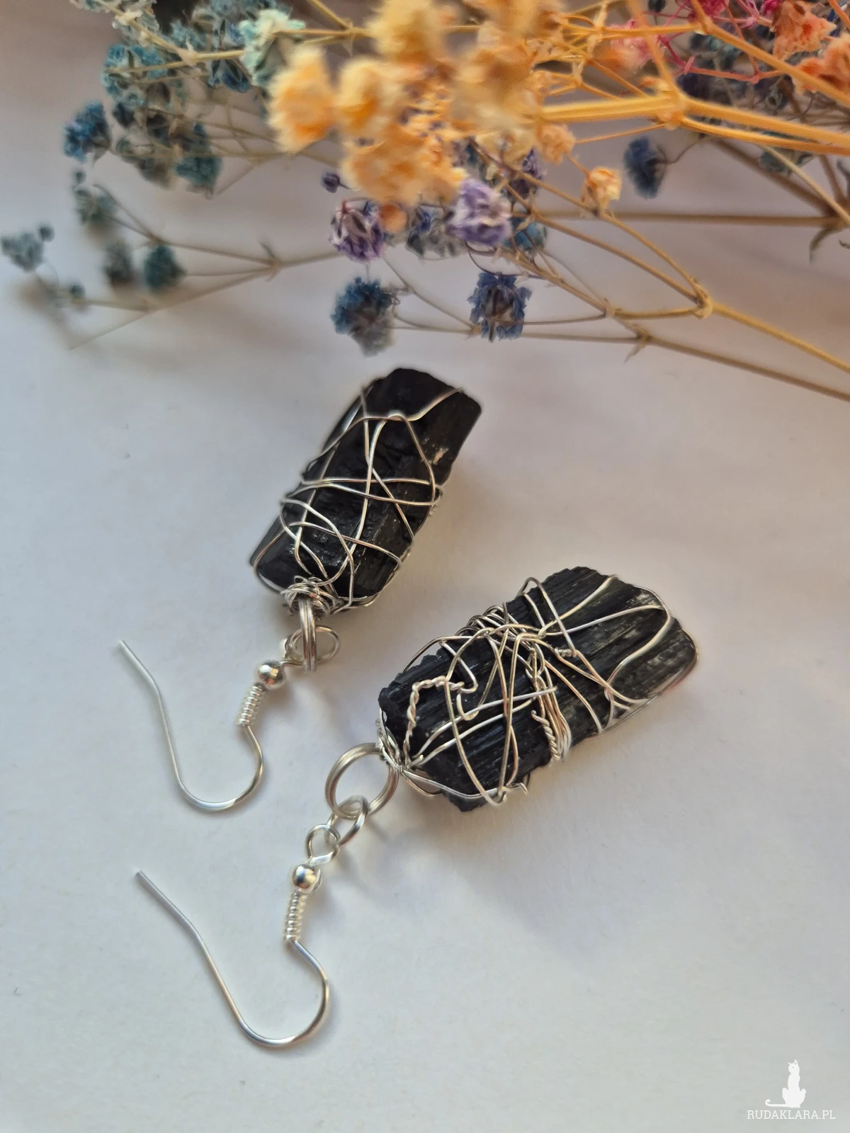 Kolczyki z turmalinem czarnym