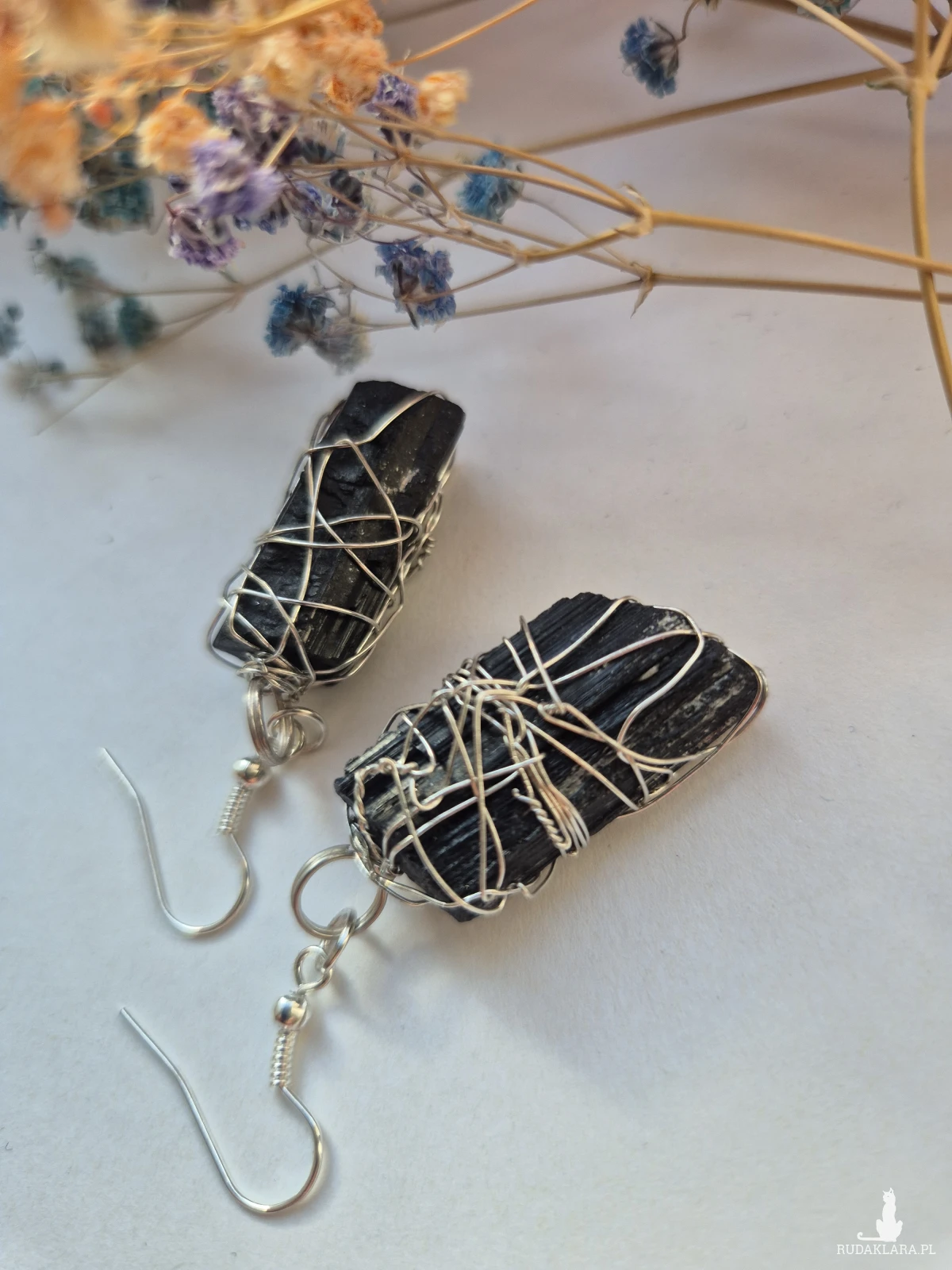 Kolczyki z turmalinem czarnym