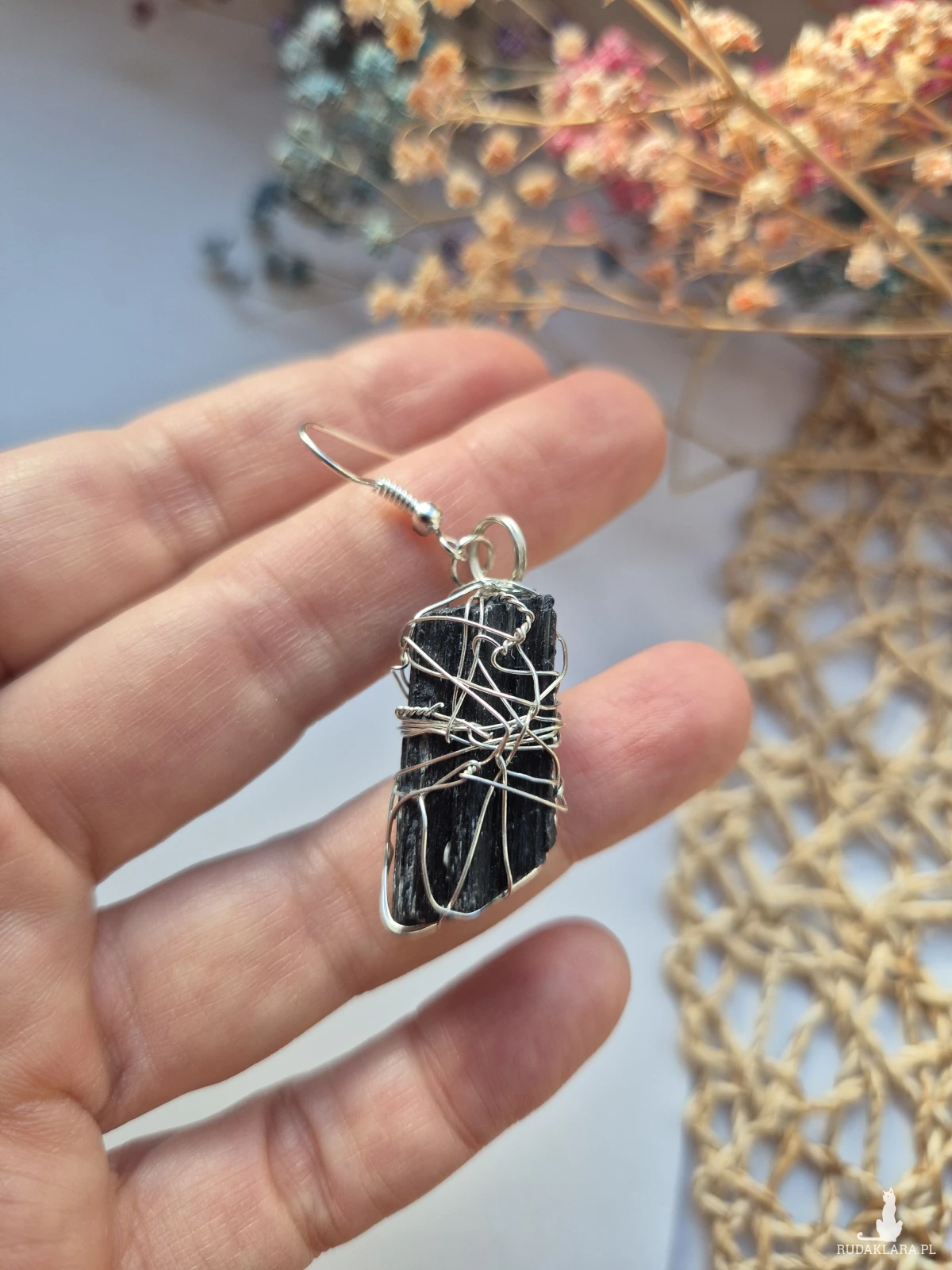 Kolczyki z turmalinem czarnym