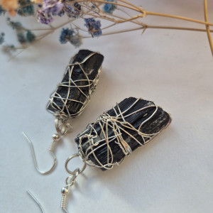 Kolczyki z turmalinem czarnym