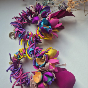 Kolczyki szalone ukwiecone koła