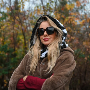 Balaclava z moheru ręcznie szydełkowana, kominiarka czapka handmade