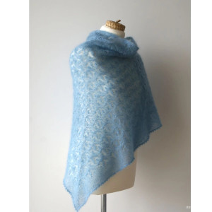 Chusta Szal Jedwab Moher na drutach OneKi