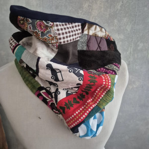 Komin patchworkowy  kolorowy unisex