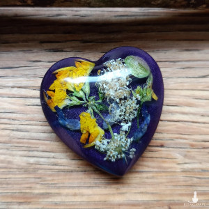 Magnes na lodówkę z żywicy - Lawendowe Serce Natury