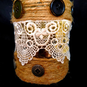 Dekoracyjny szklany lampionik w stylu rustykalnym