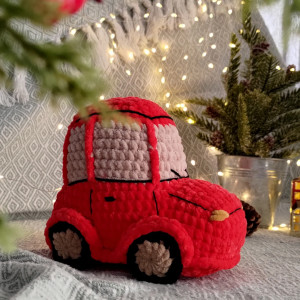Świąteczny samochód pluszowy, Prezent na święta, Dekoracja świąteczna