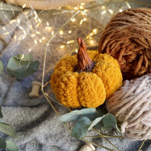 Dynia pluszowa musztardowa, Jesienna dekoracja, Dynia dekoracyjna