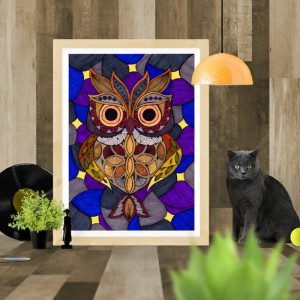 10. SOWA - rysunek, plakat.