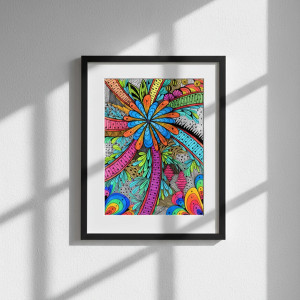 11. PALMA (RAJSKIE WAKACJE) - rysunek, plakat.