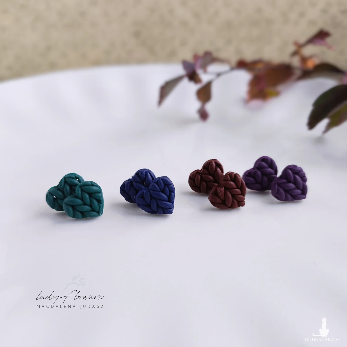 Kolczyki z gerberkami + GRATIS kolczyki serduszka