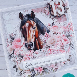 Kartka urodzinowa dla miłośniczki koni 2, personalizacja